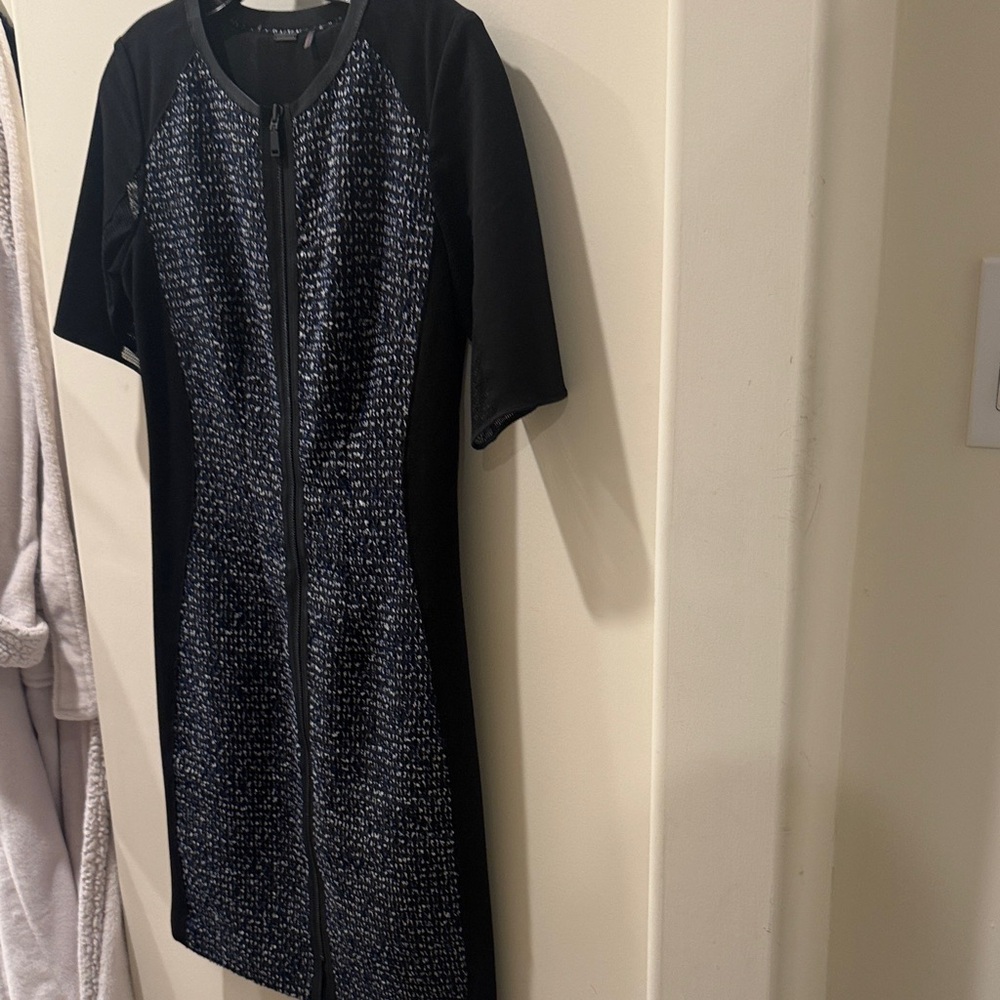 Elie Tahari Black Blue and Gray Dress